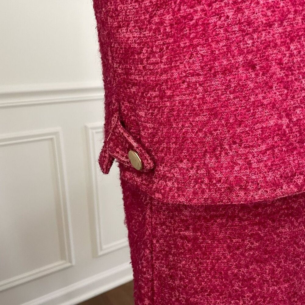 Vintage 60s 2 Piece Skirt Top Raspberry Pink ILGWU XS 4 - Picture 5 of 11